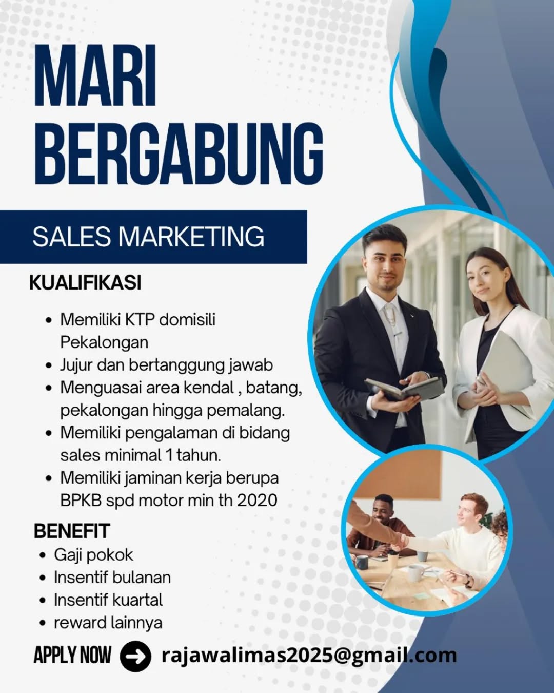 Poster lowongan Sales Marketing