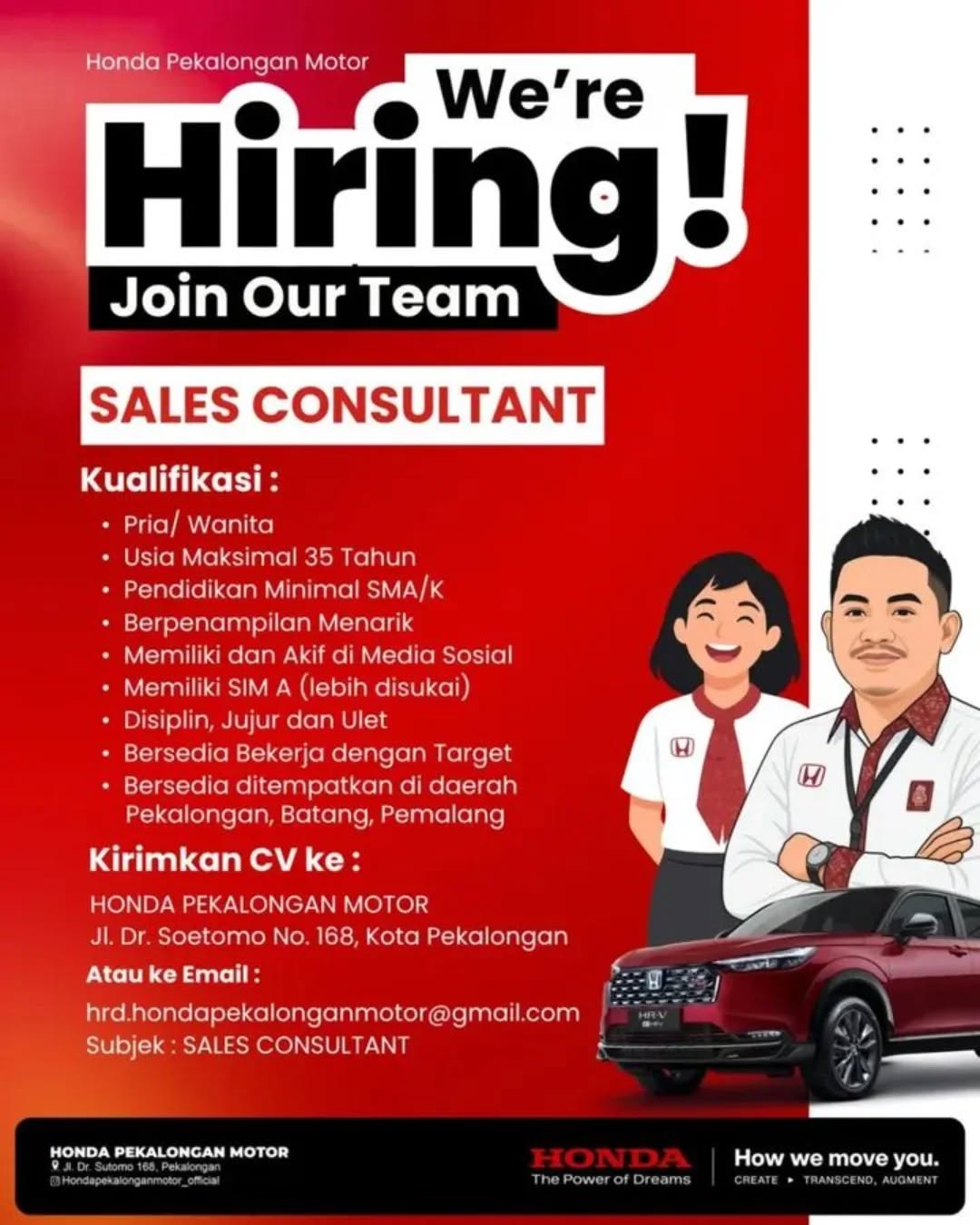 Poster lowongan Sales Consultant