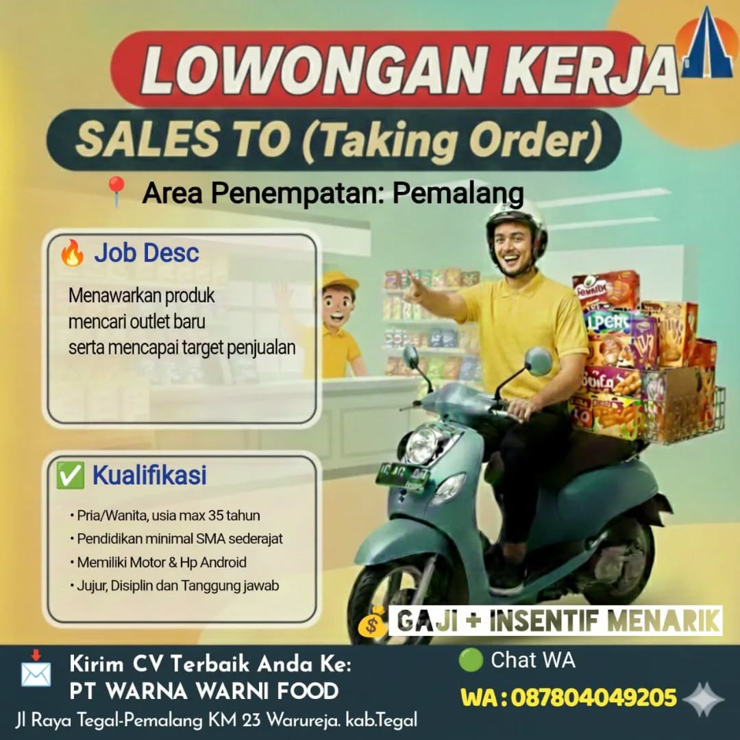 Poster lowongan Sales TO (Taking Order)