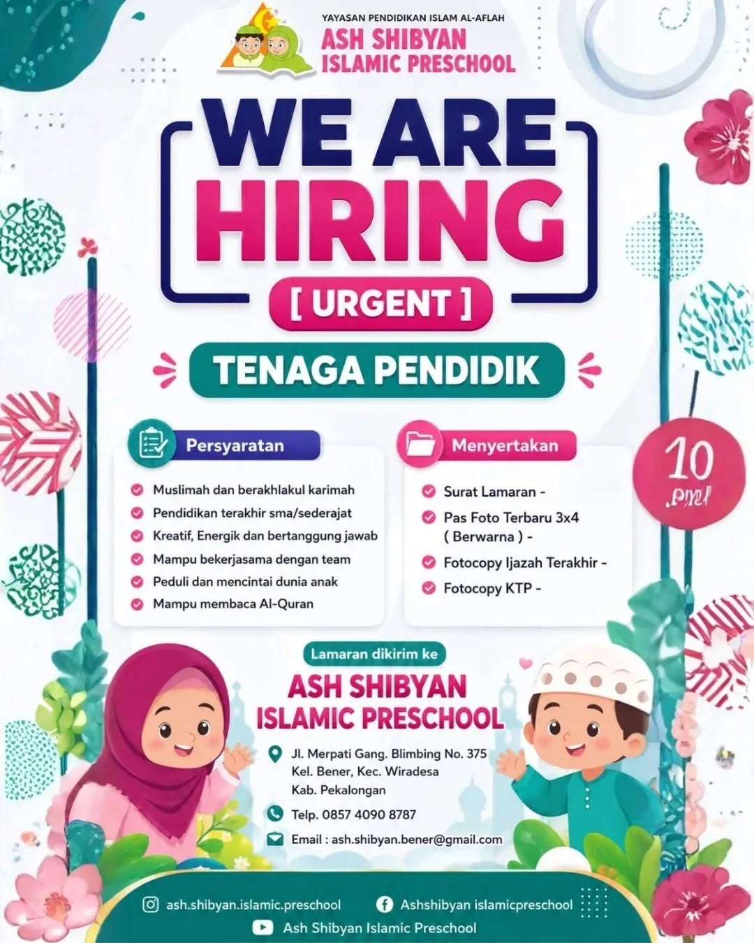 Poster lowongan Tenaga Pendidik