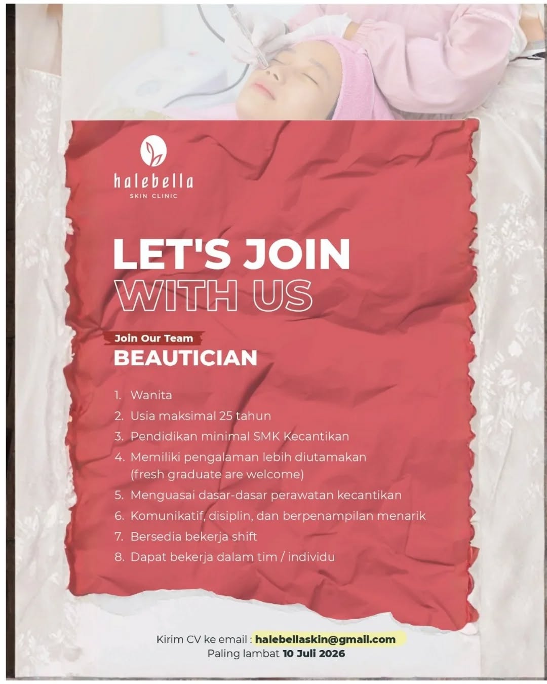 Poster lowongan Beautician