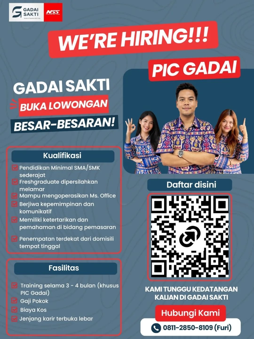 Poster lowongan PIC Gadai