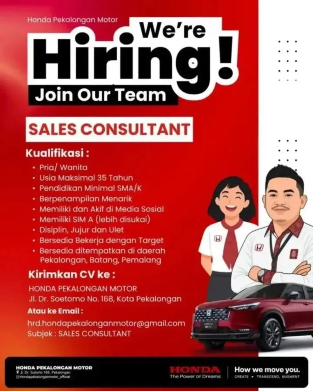 Poster lowongan Sales Consultant
