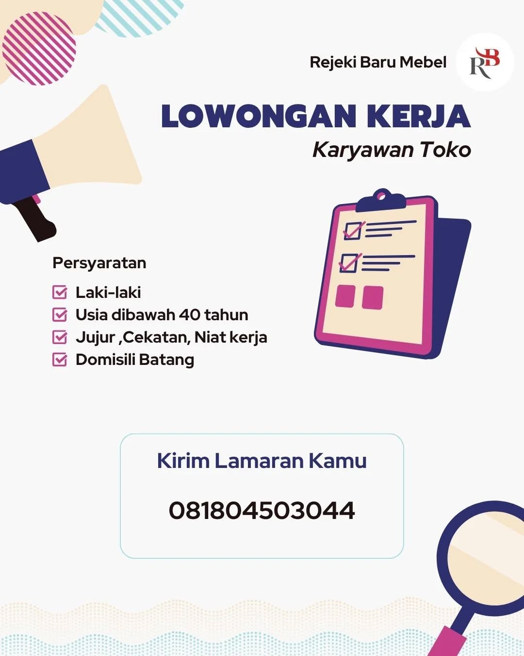 Poster lowongan Karyawan Toko
