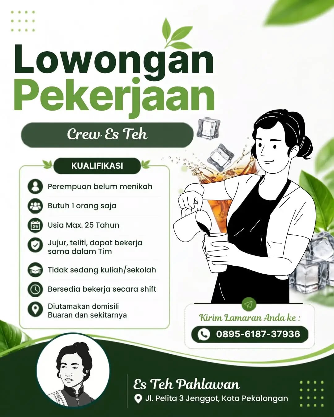 Poster lowongan Crew Es Teh