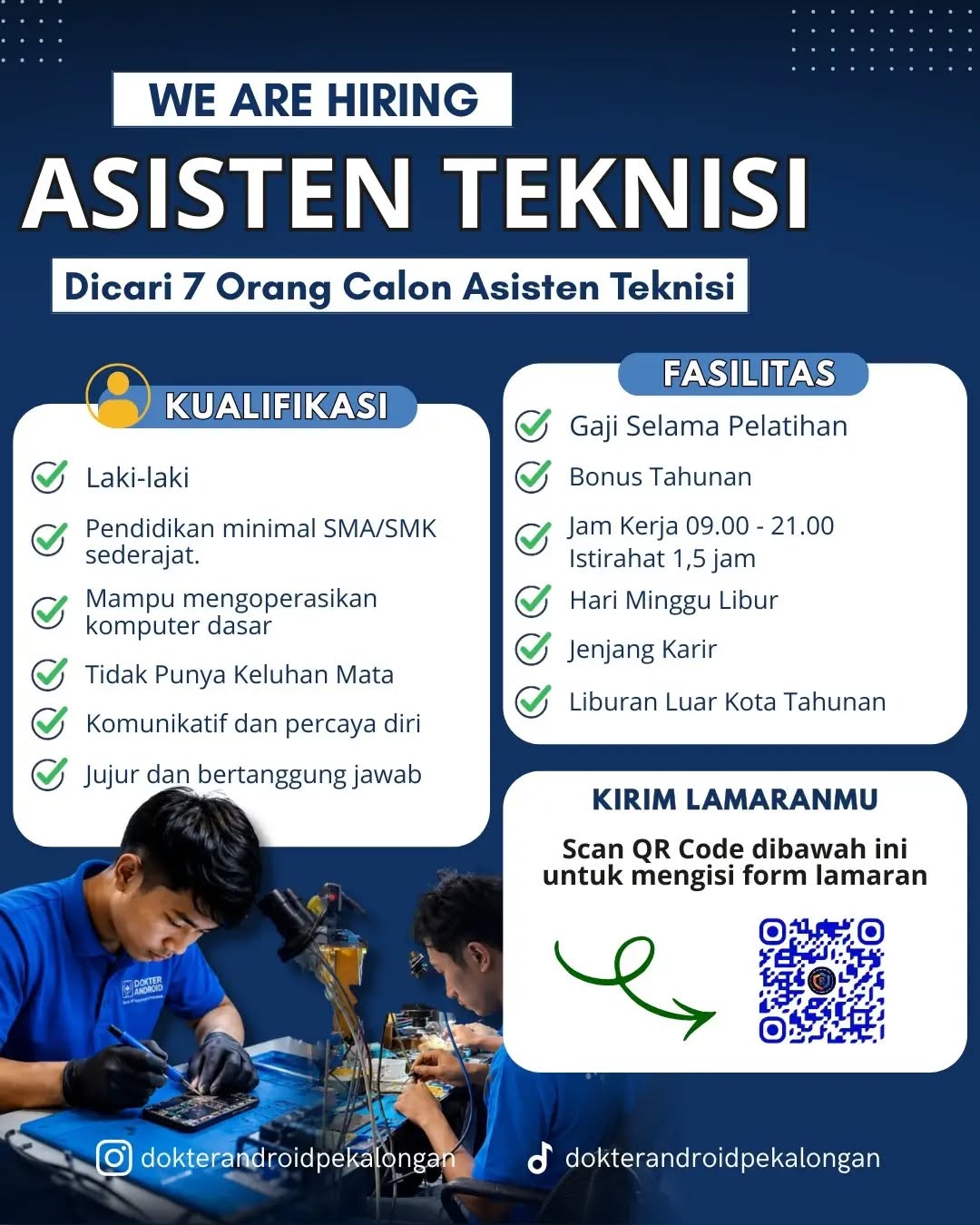 Poster lowongan Asisten Teknisi