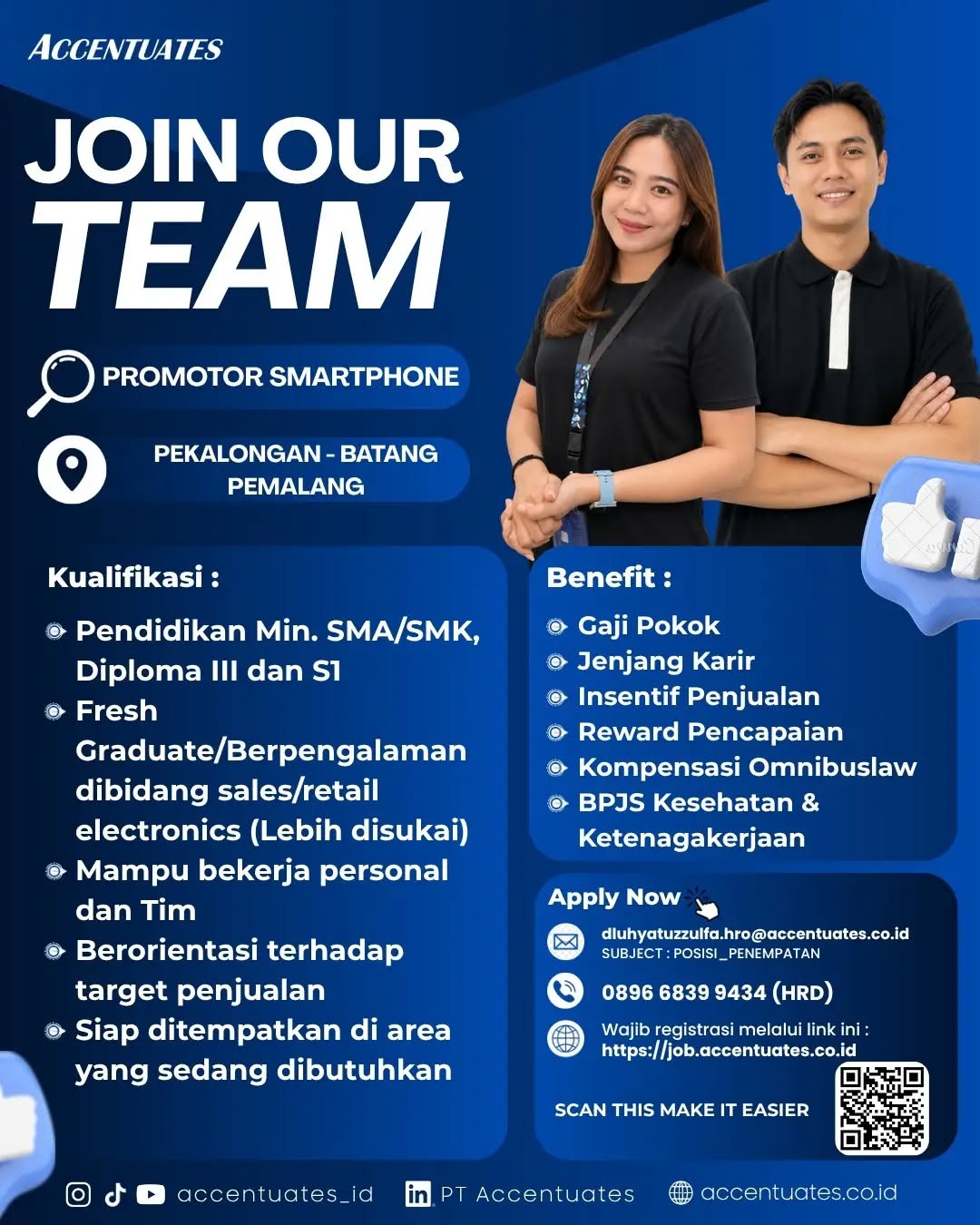 Poster lowongan Promotor Smartphone
