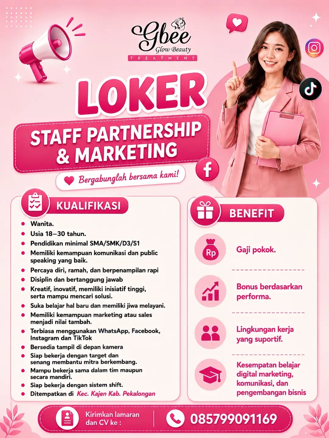 Poster lowongan Staff Partnership & Marketing
