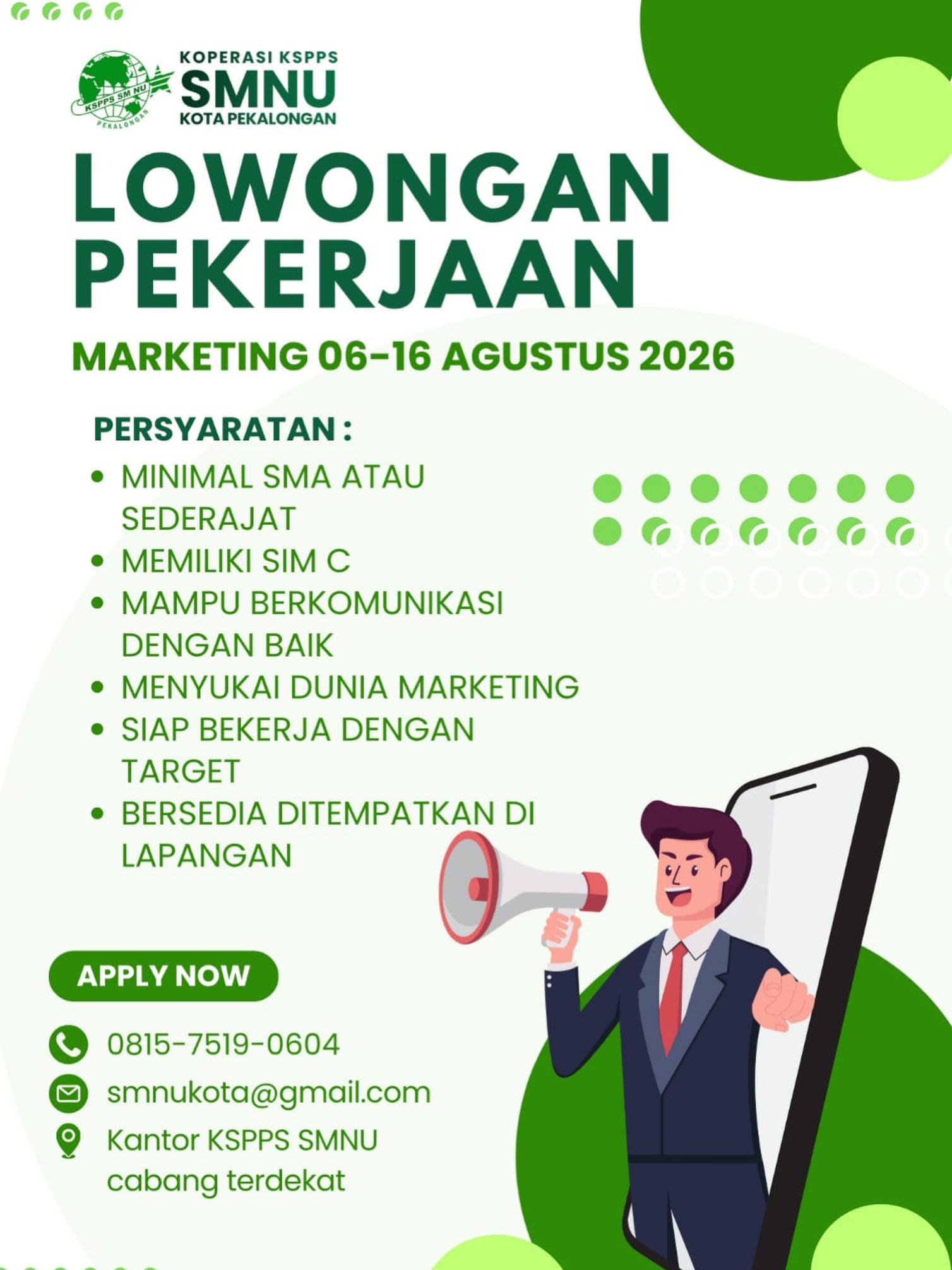 Poster lowongan Marketing