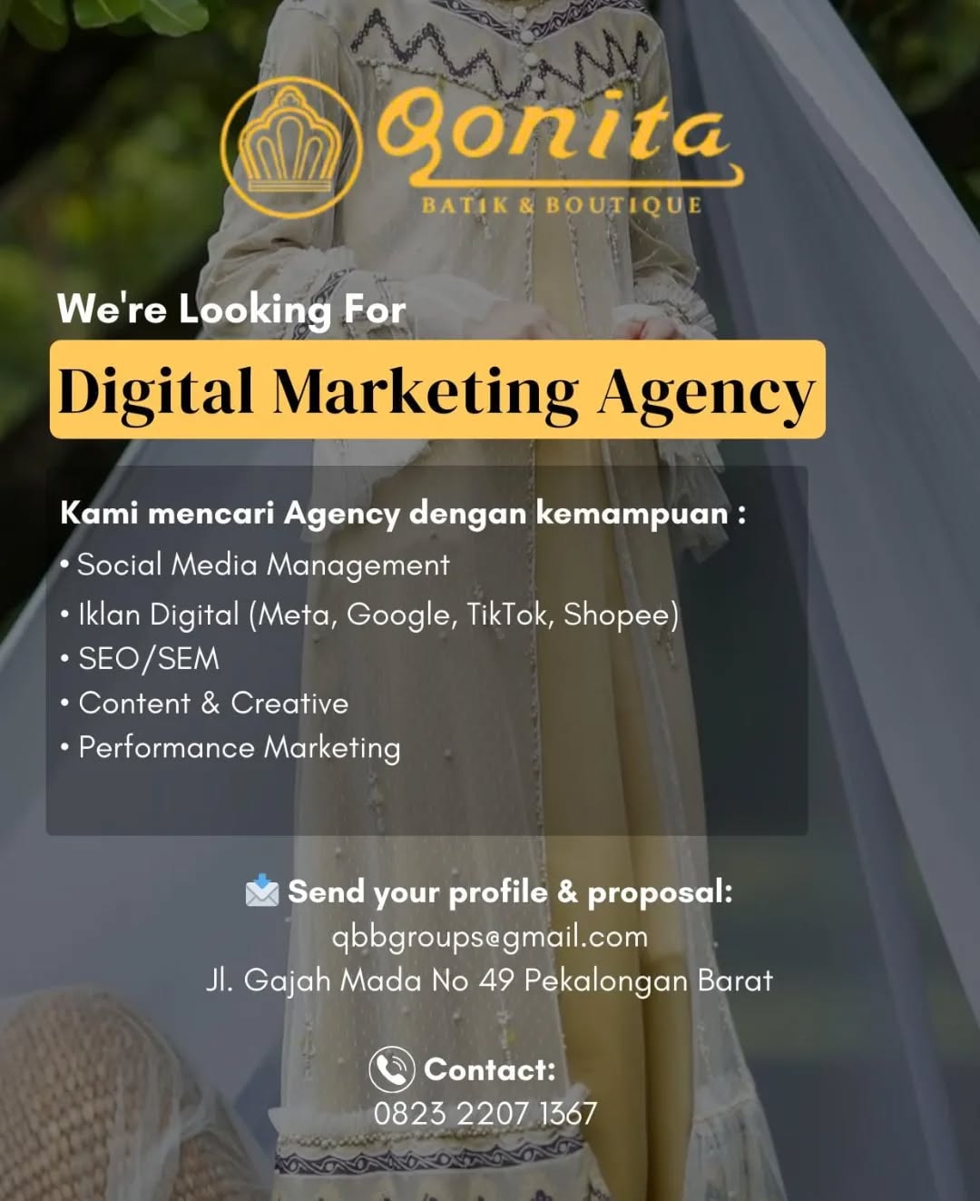Poster lowongan Digital Marketing Agency