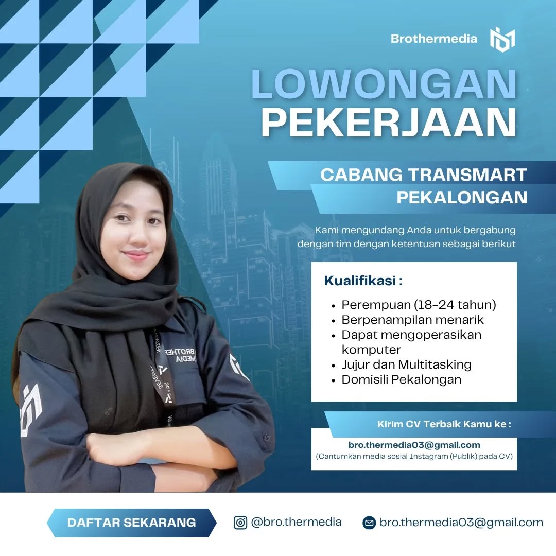 Poster lowongan Staff Cabang Transmart Pekalongan