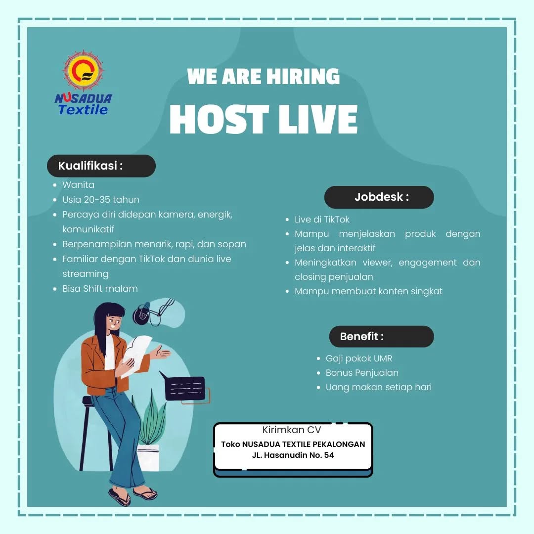 Poster lowongan Host Live