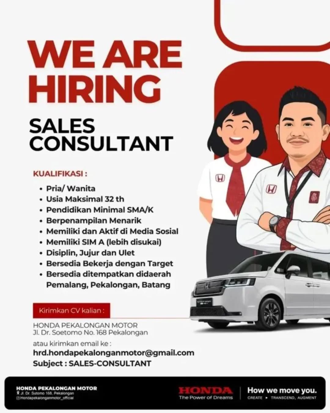 Poster lowongan Sales Consultant