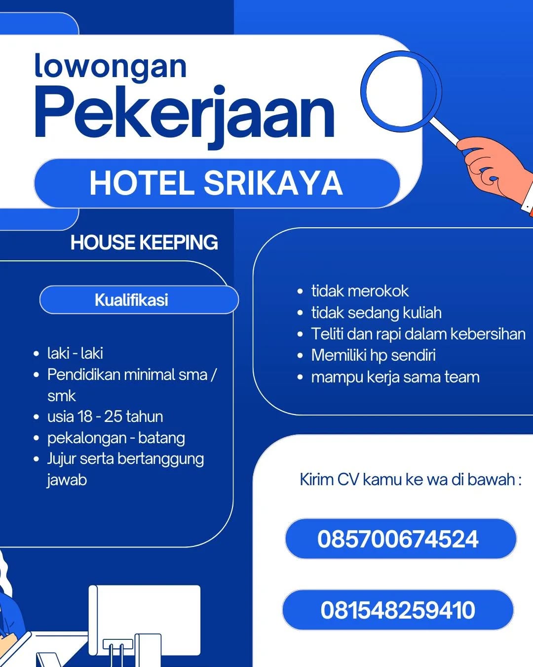 Poster lowongan House Keeping
