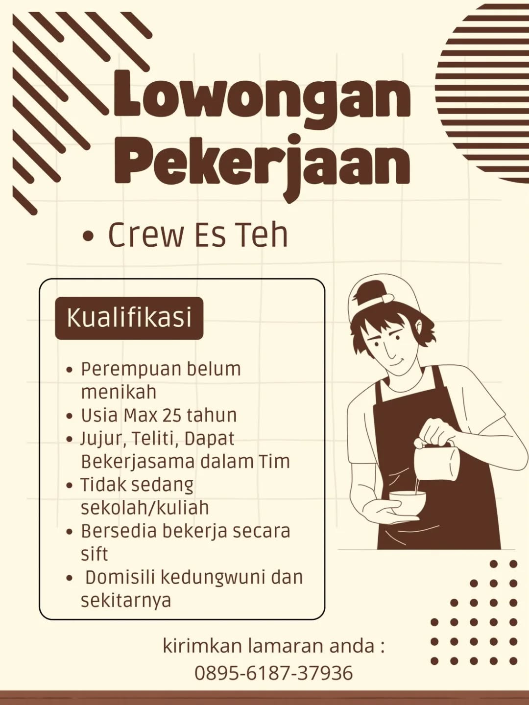 Poster lowongan Crew Es Teh
