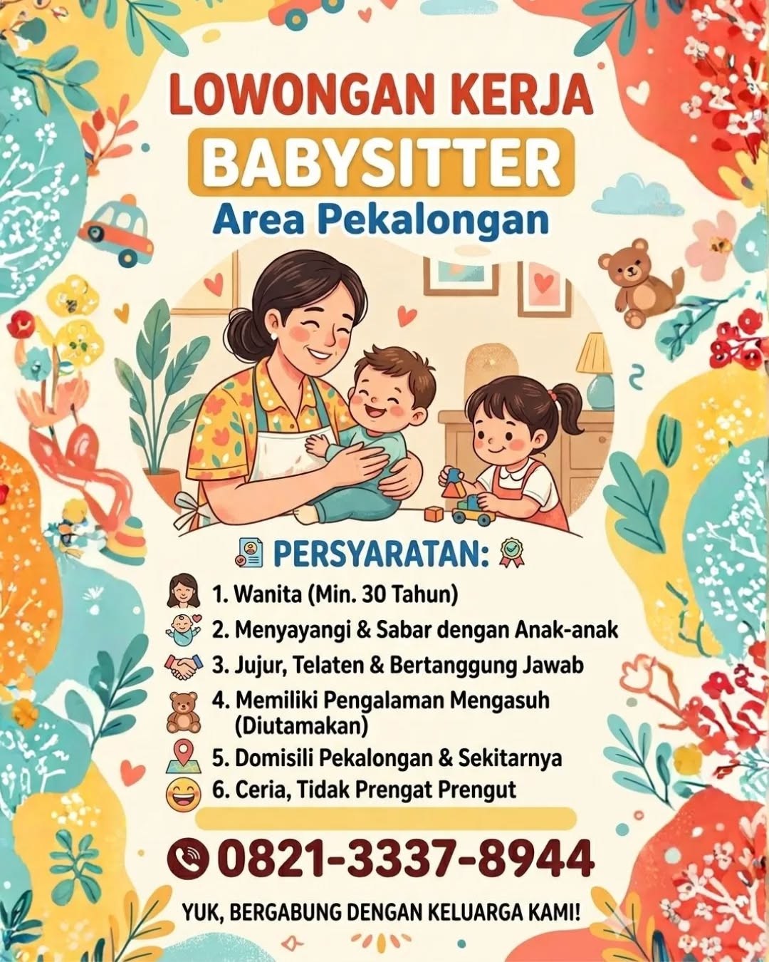 Poster lowongan Babysitter