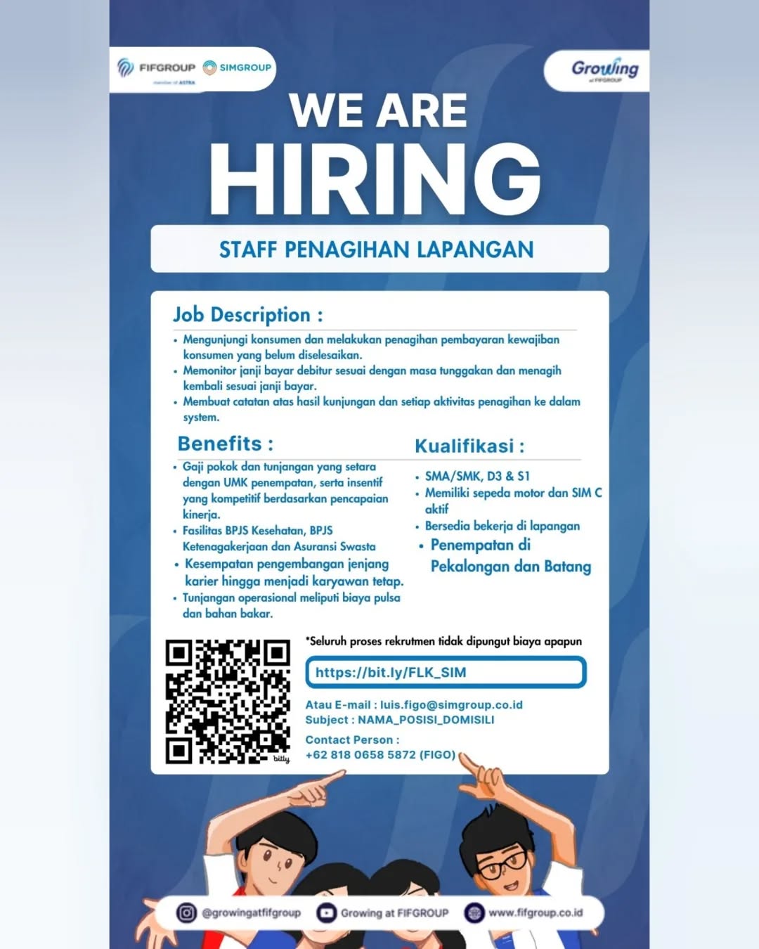 Poster lowongan Staff Penagihan Lapangan