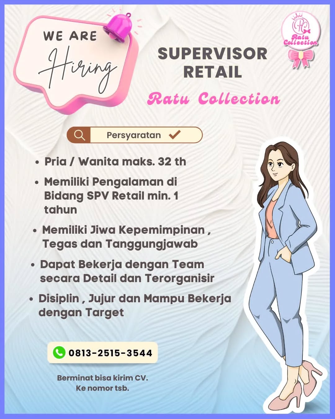 Poster lowongan Supervisor Retail