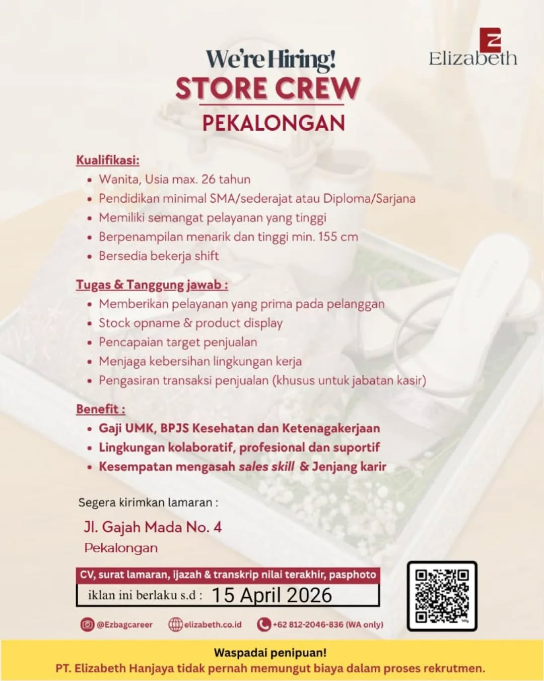 Poster lowongan Store Crew