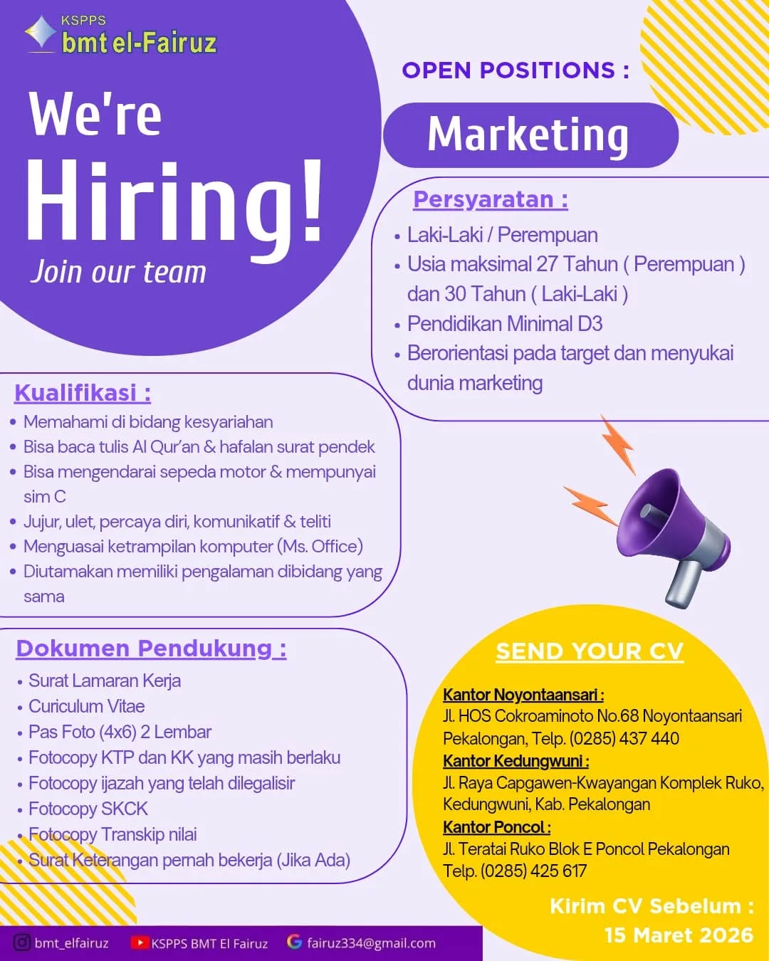 Poster lowongan Marketing