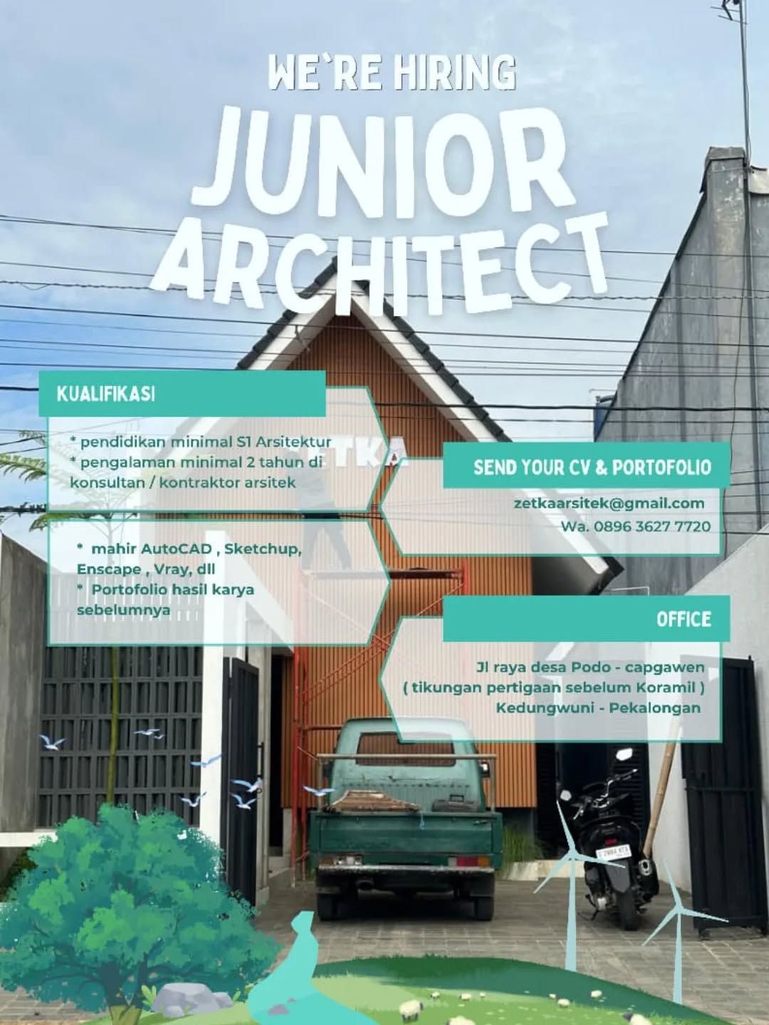 Poster lowongan Junior Architect