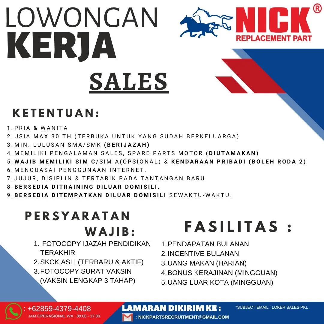 Poster lowongan Sales