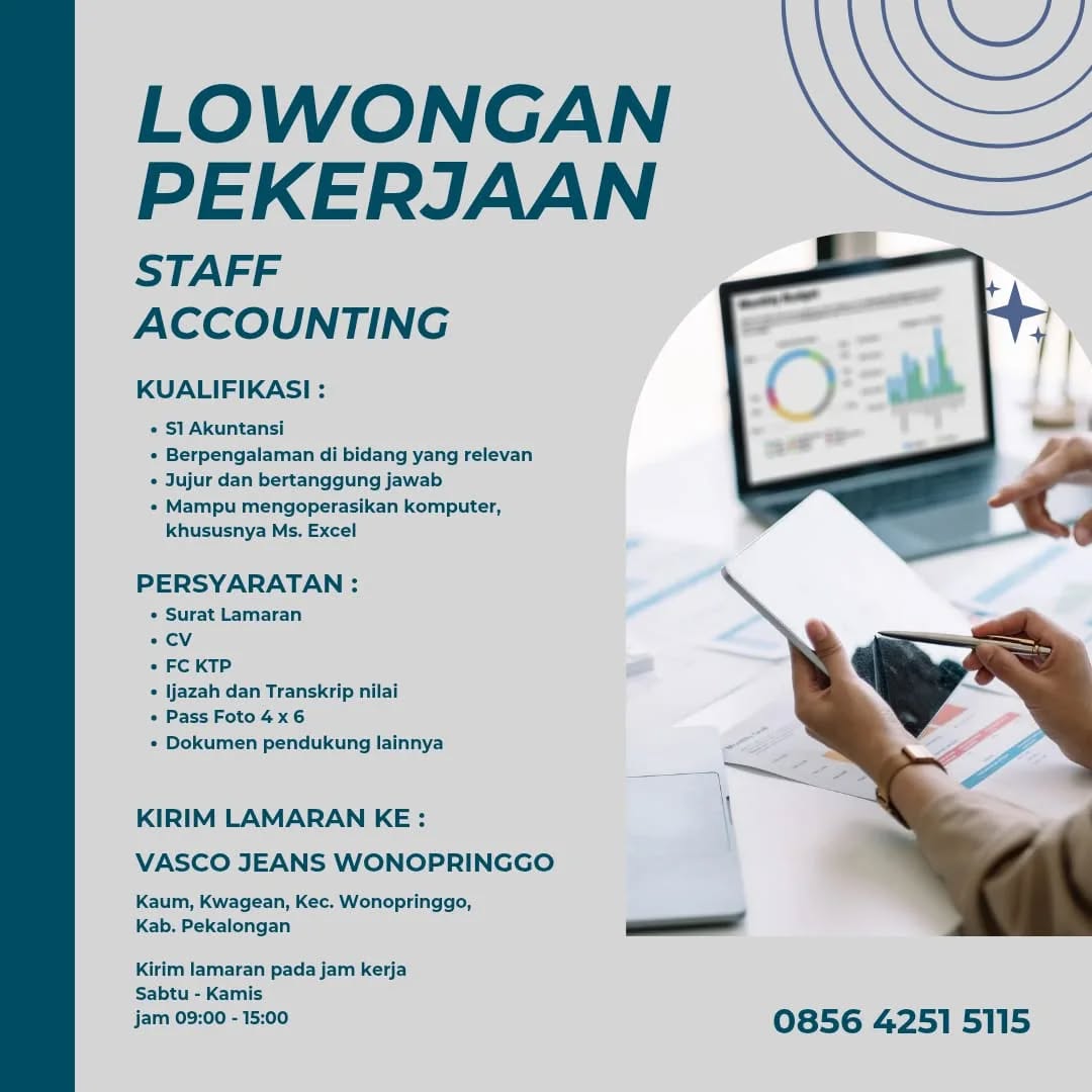 Poster lowongan Staff Accounting