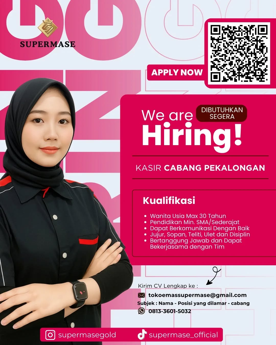 Poster lowongan Kasir