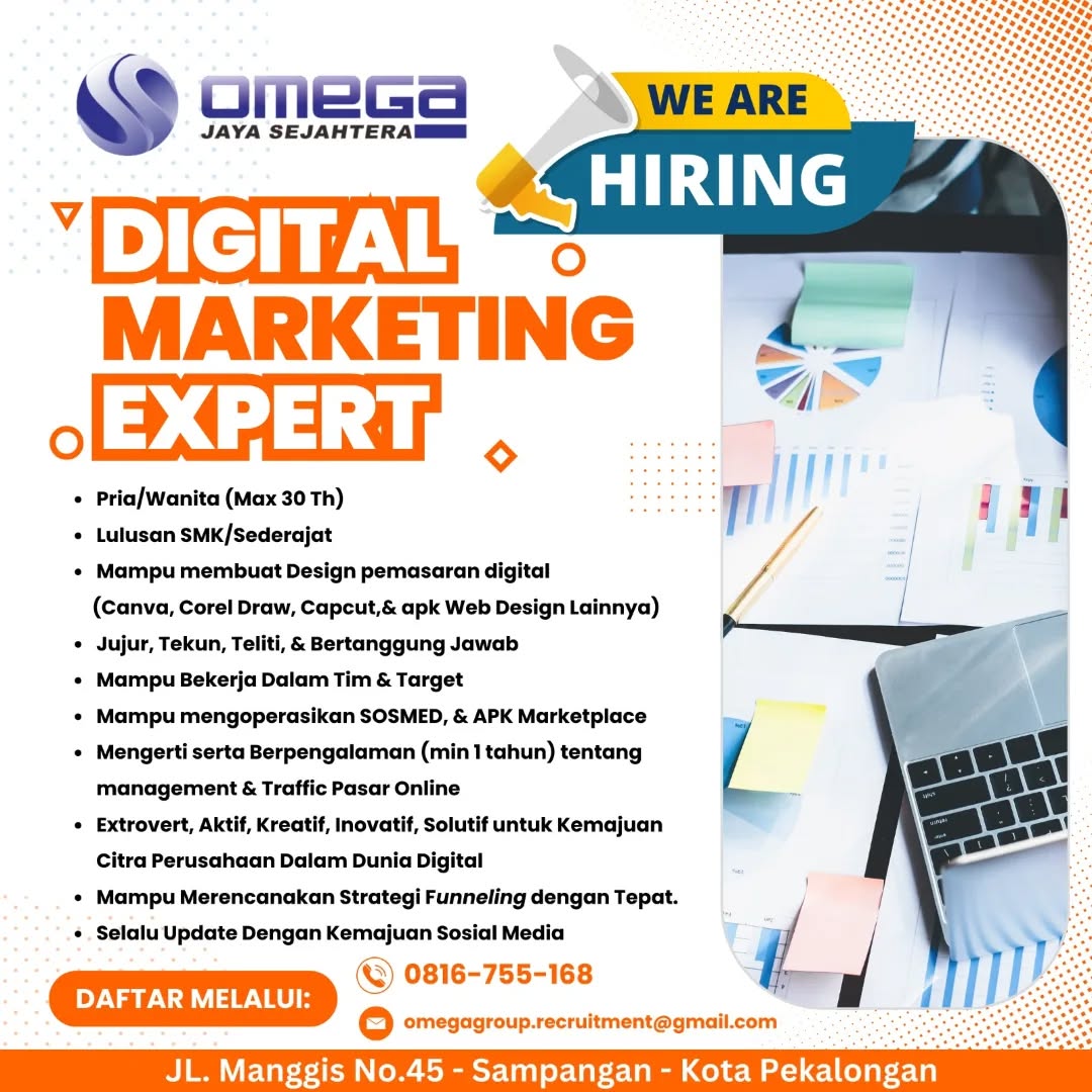 Poster lowongan Digital Marketing Expert