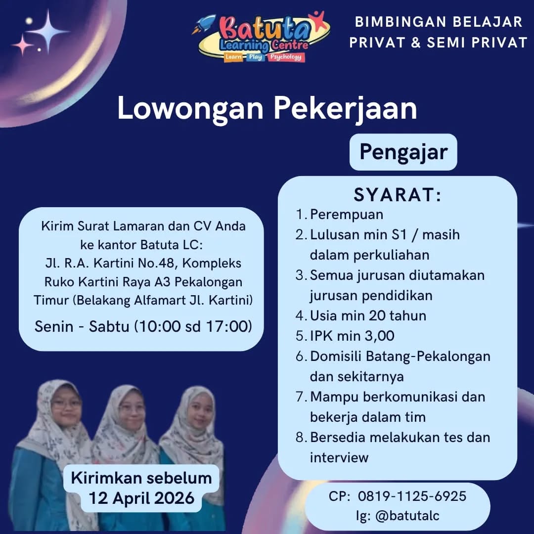 Poster lowongan Pengajar