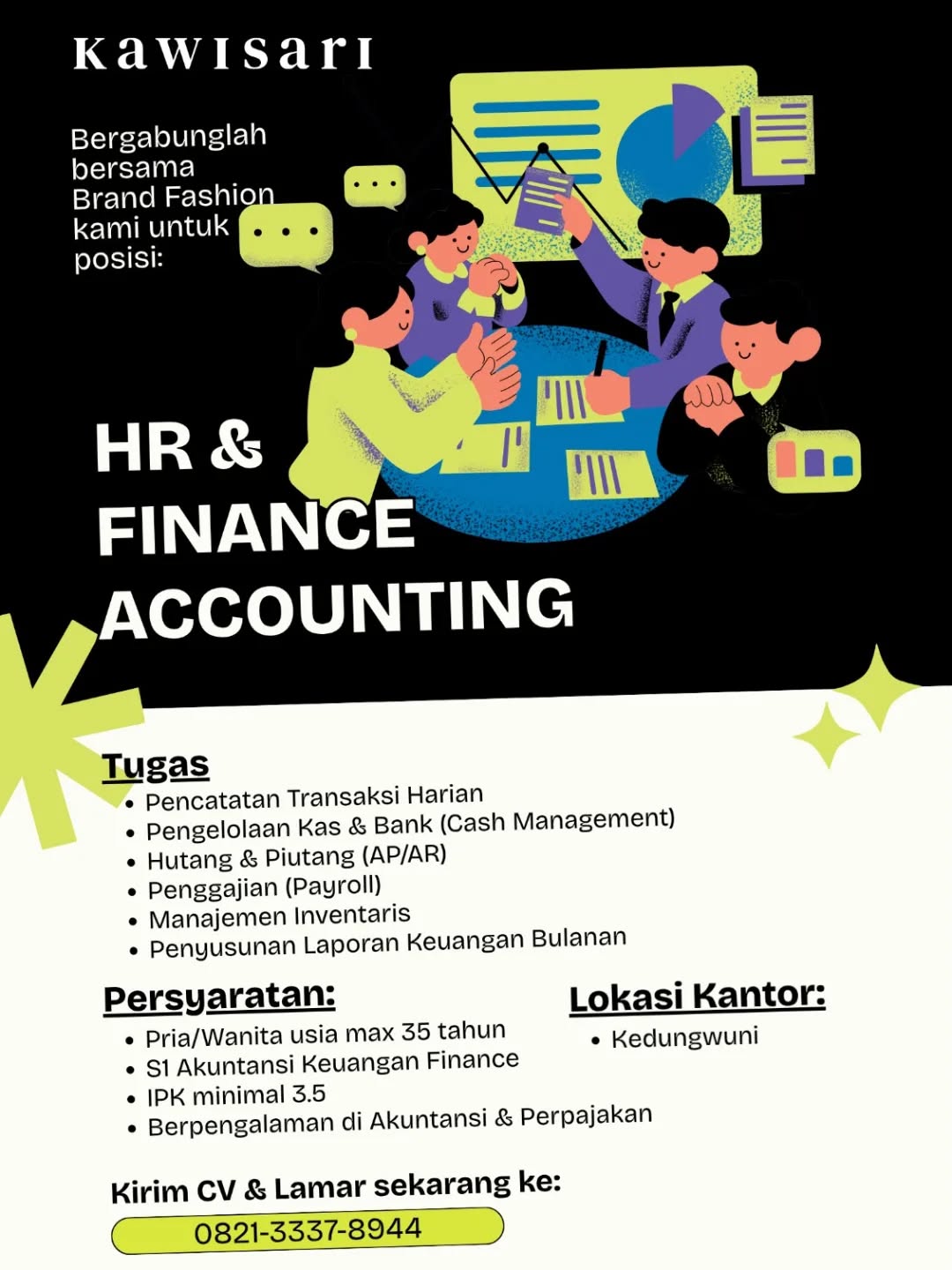 Poster lowongan HR & Finance Accounting