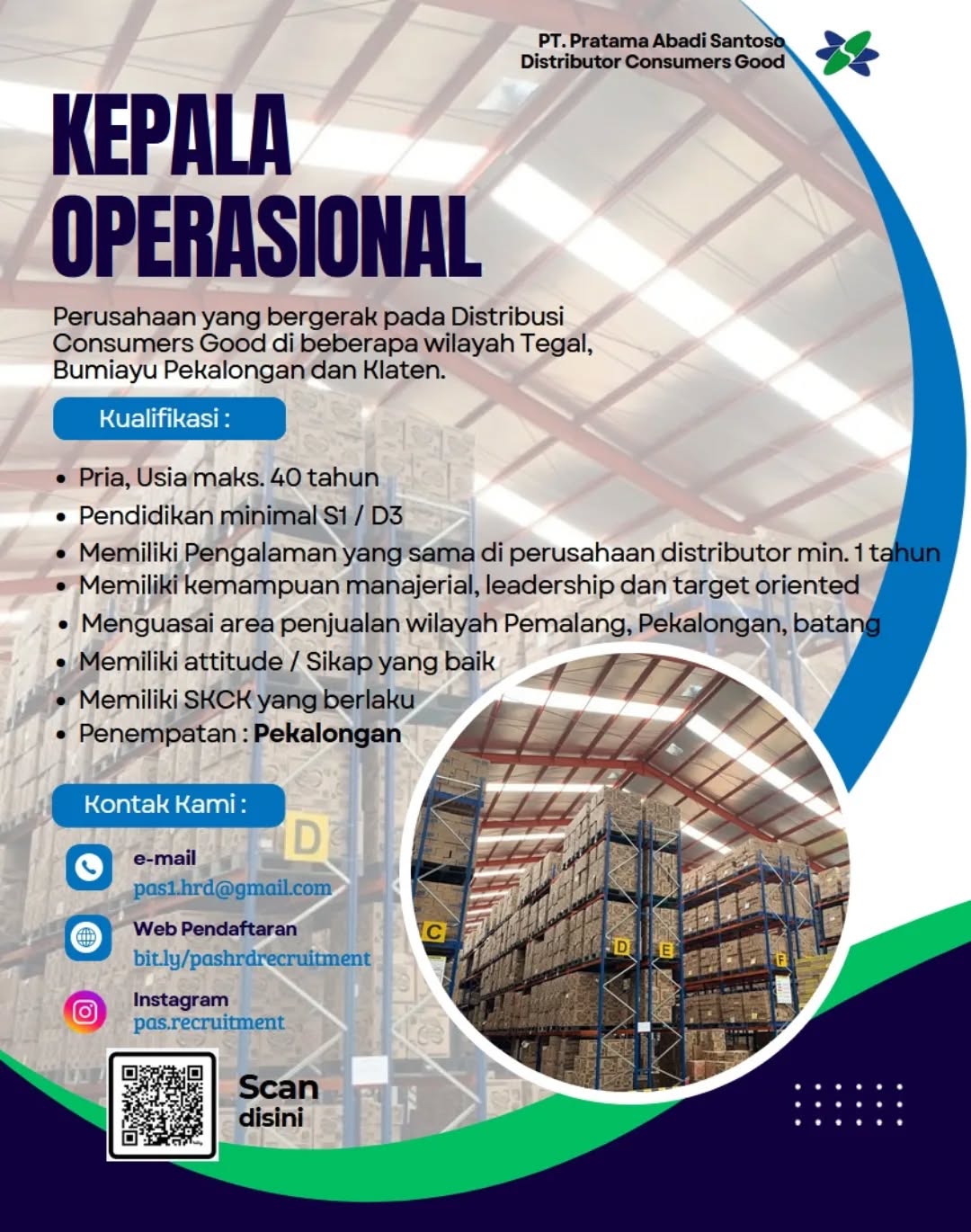 Poster lowongan Kepala Operasional & Sales Exclusive