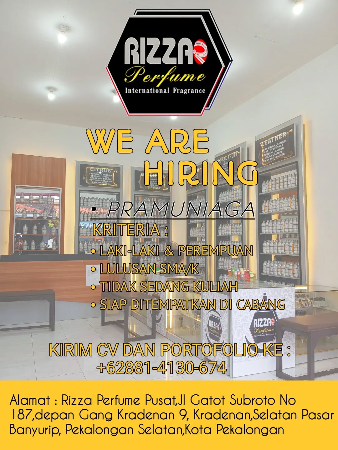 Poster lowongan Pramuniaga