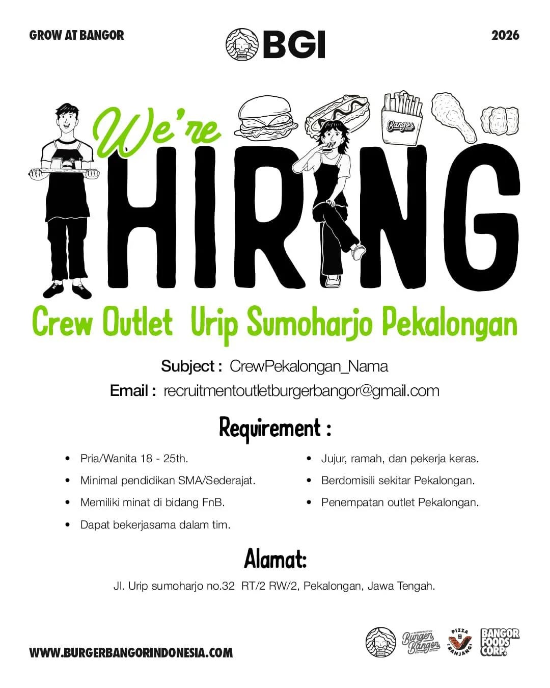 Poster lowongan Crew Outlet