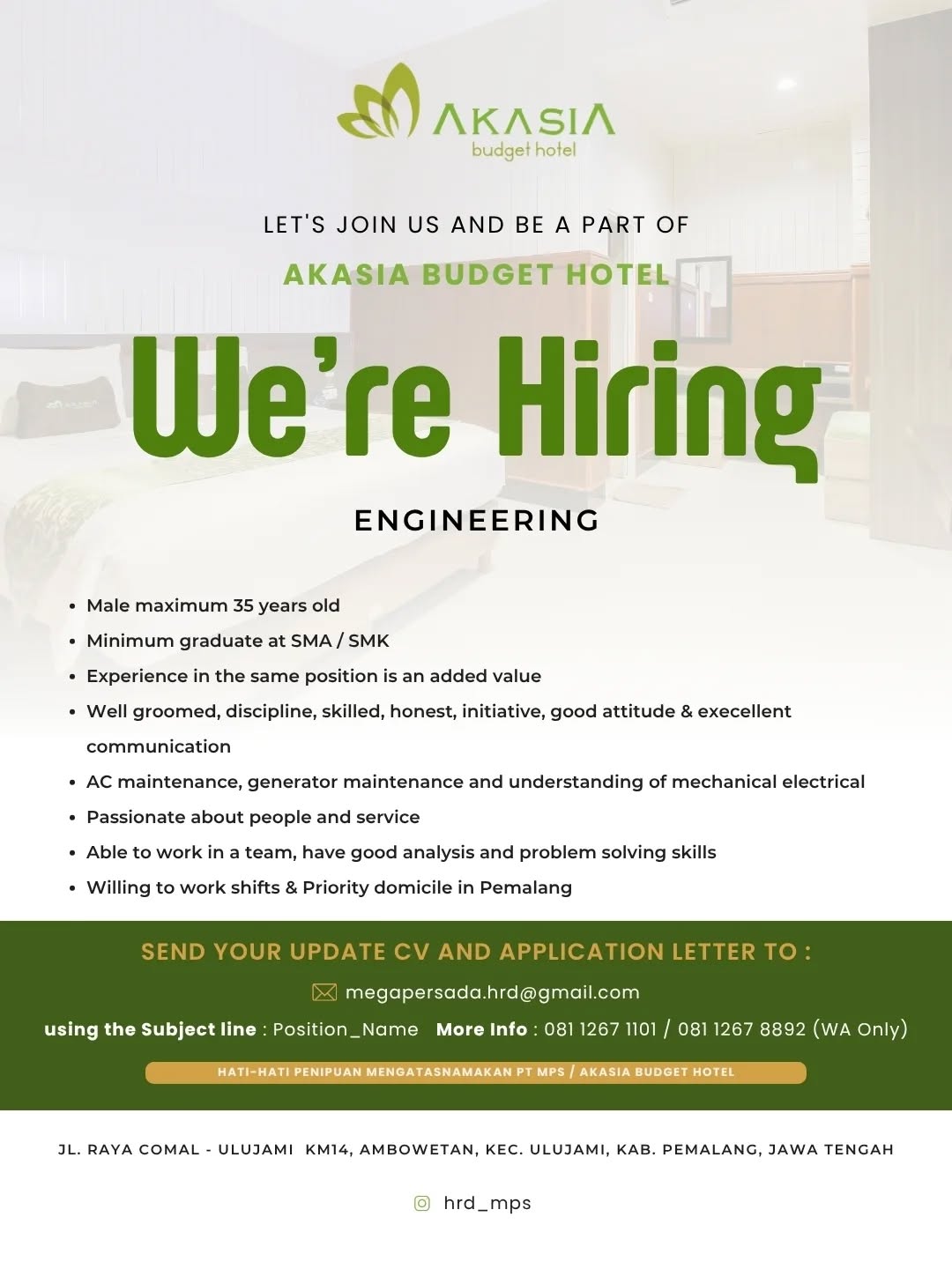 Poster lowongan Engineering