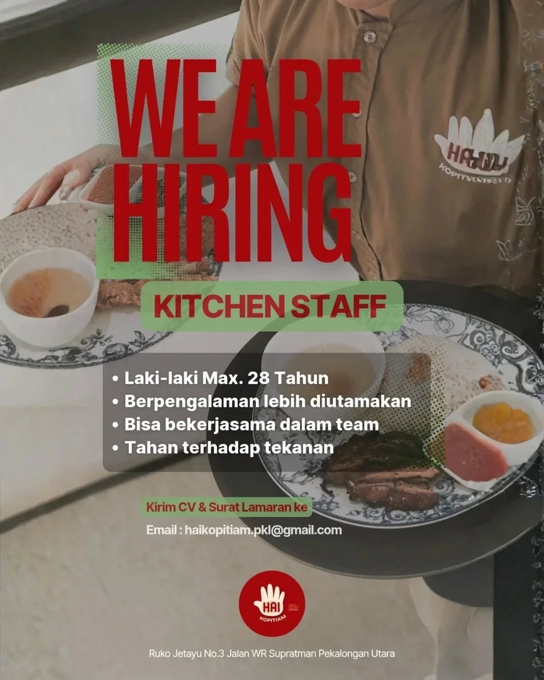 Poster lowongan Kitchen Staff