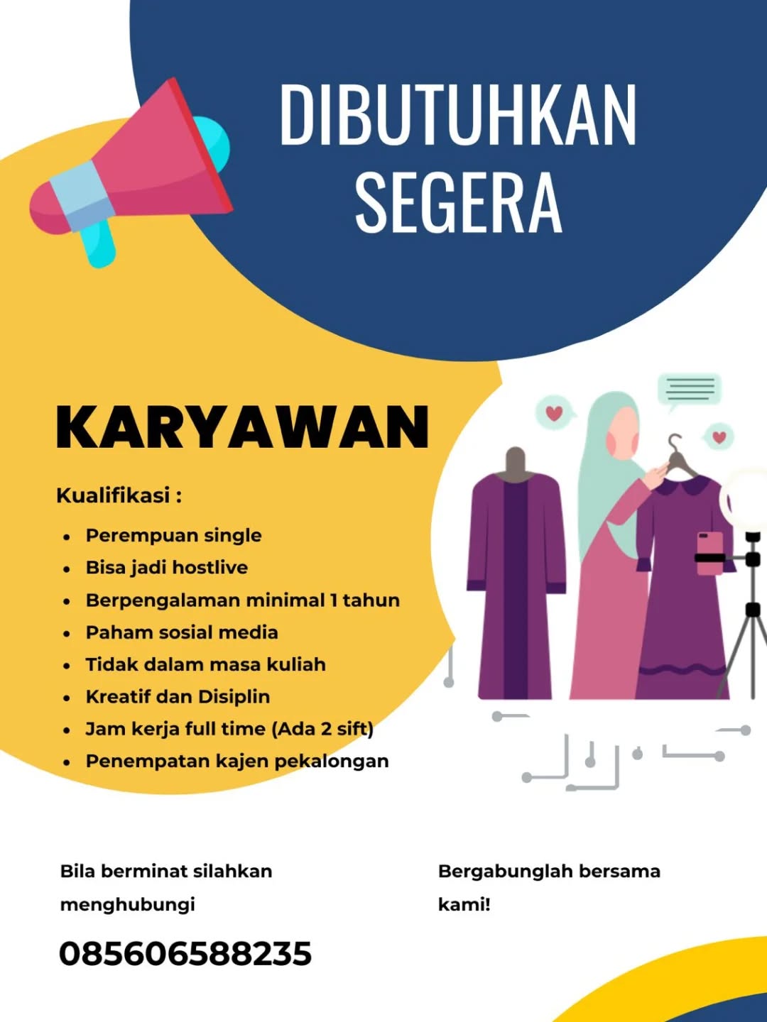 Poster lowongan Karyawan Host Live