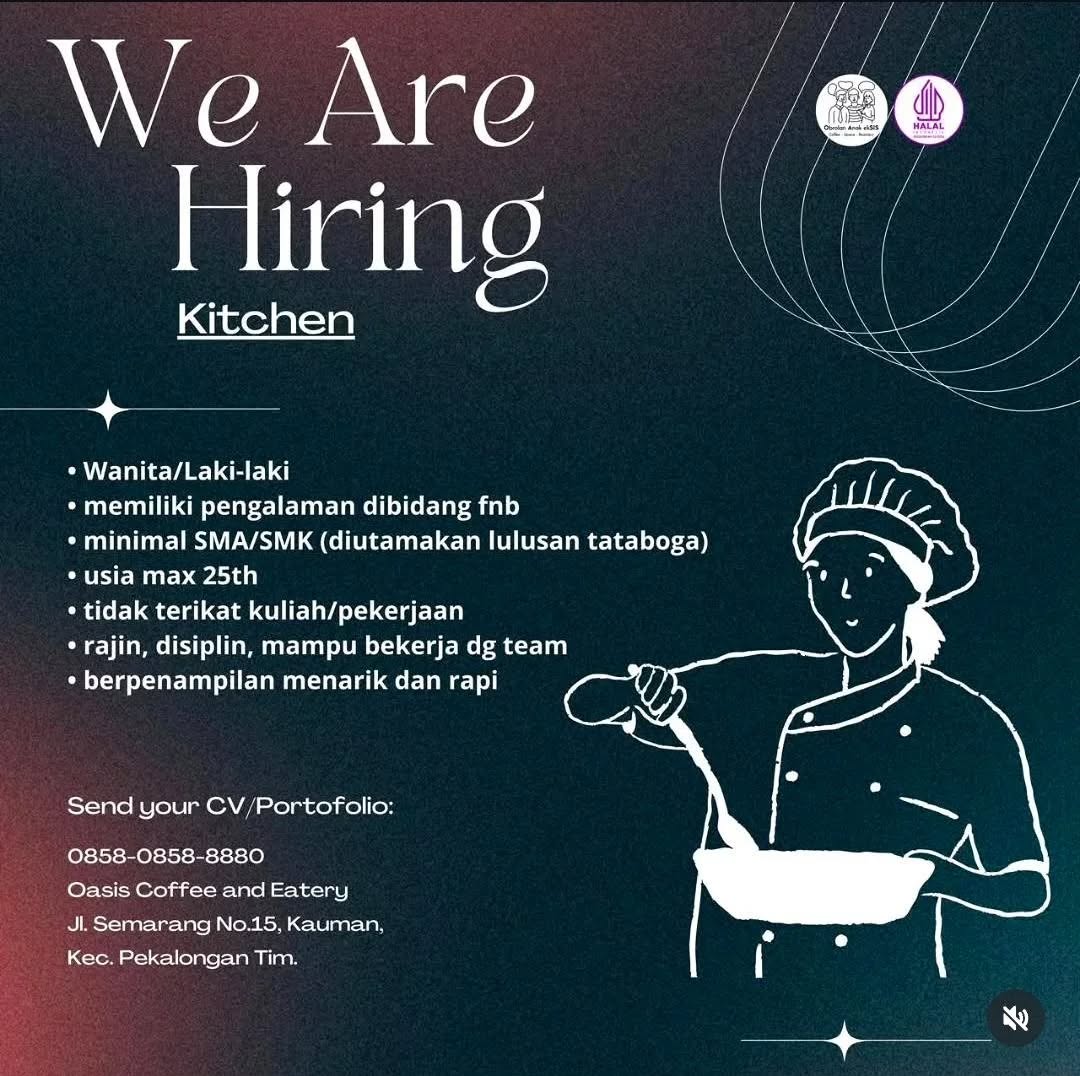 Poster lowongan Kitchen