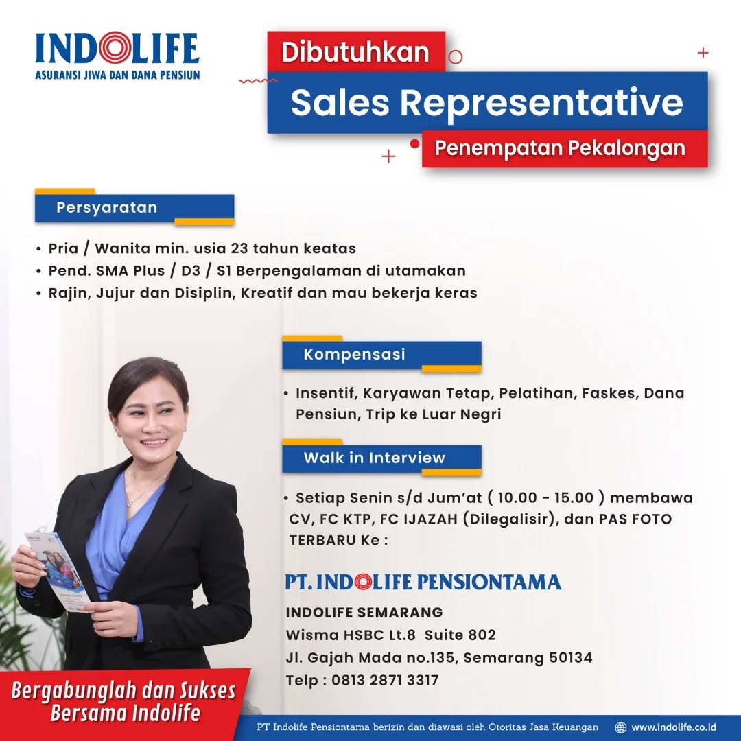 Poster lowongan Sales Representative