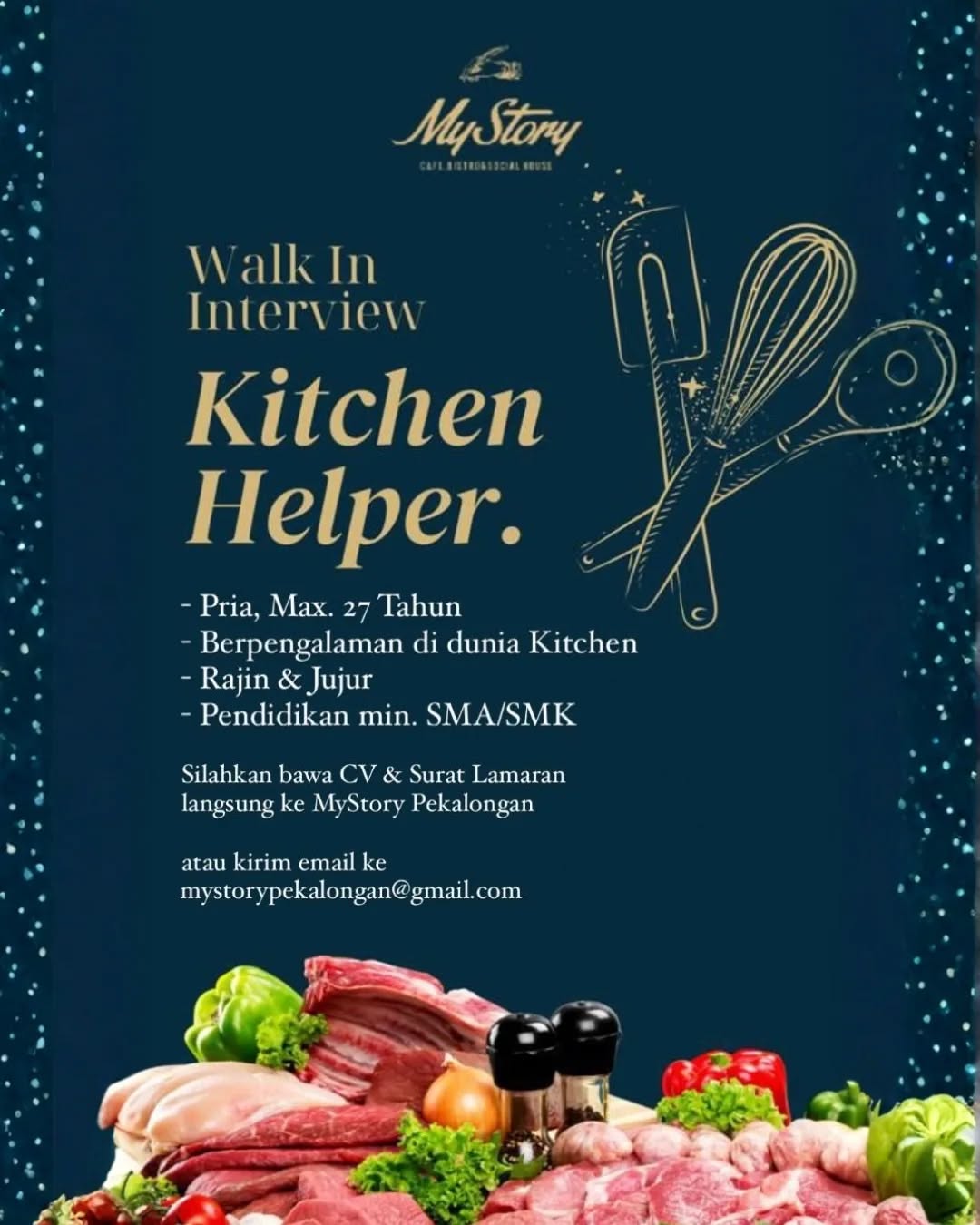 Poster lowongan Kitchen Helper