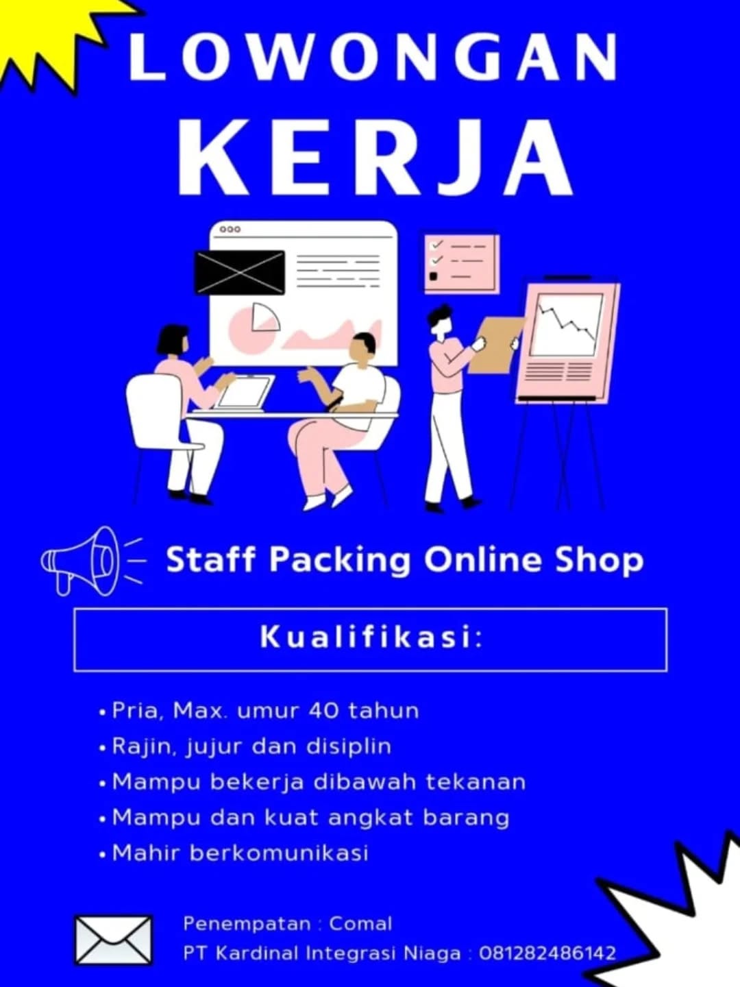Poster lowongan Staff Packing Online Shop