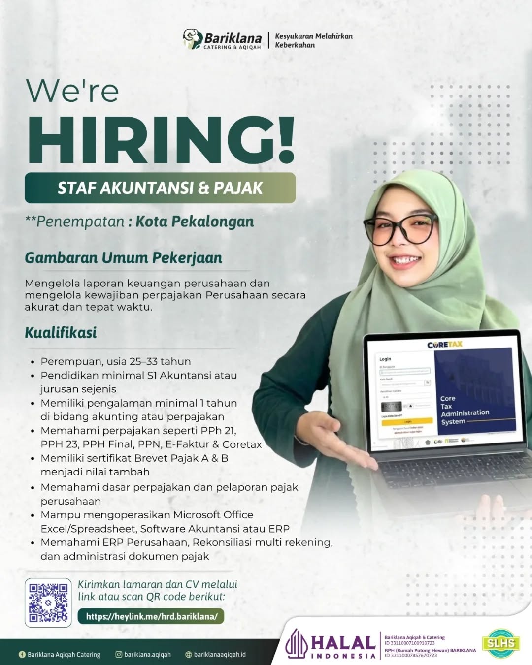 Poster lowongan Staf Akuntansi & Pajak