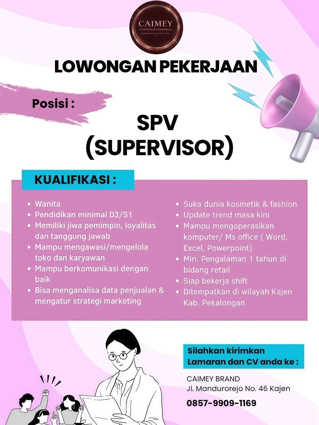 Poster lowongan Supervisor
