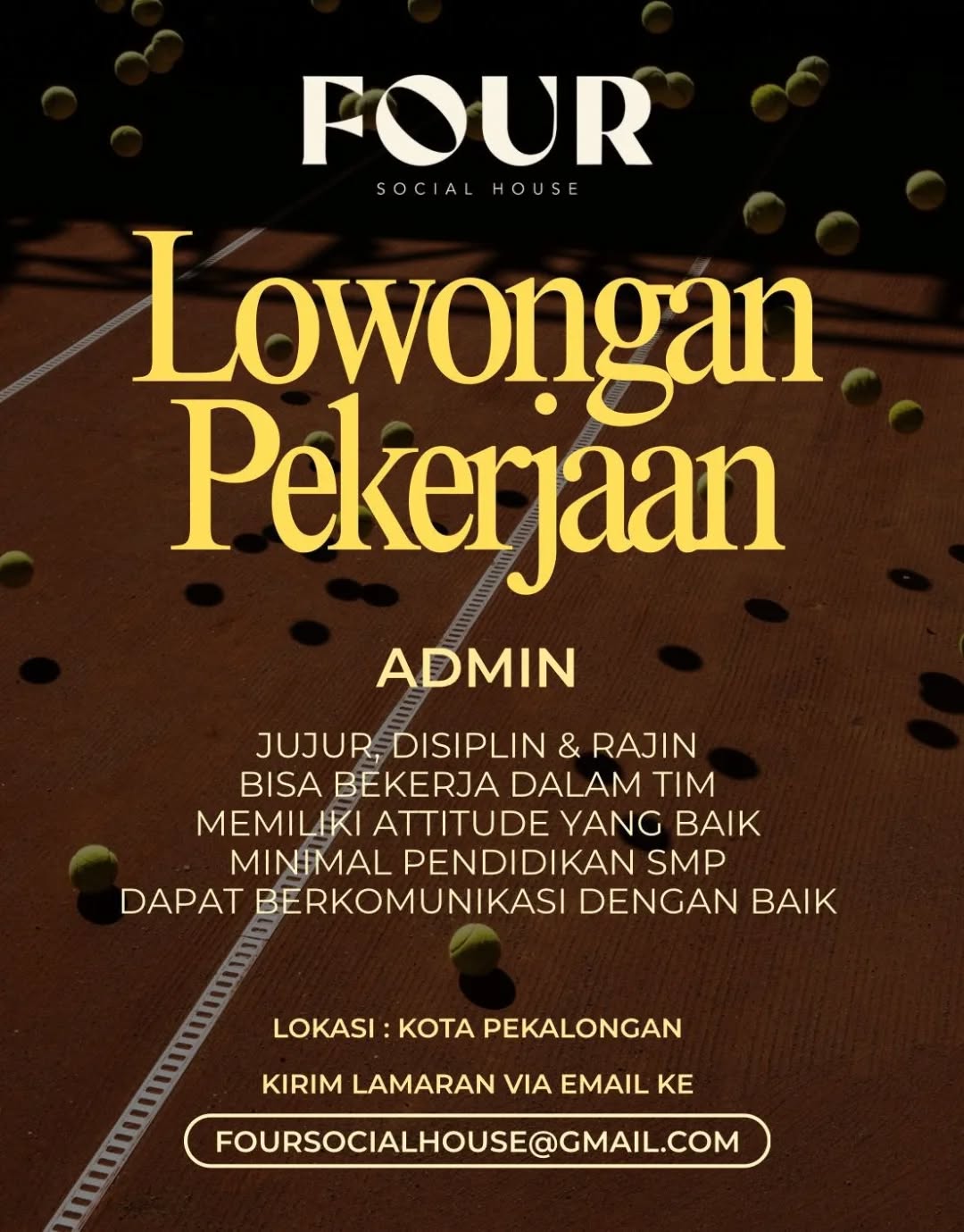 Poster lowongan Admin & Cleaning Service
