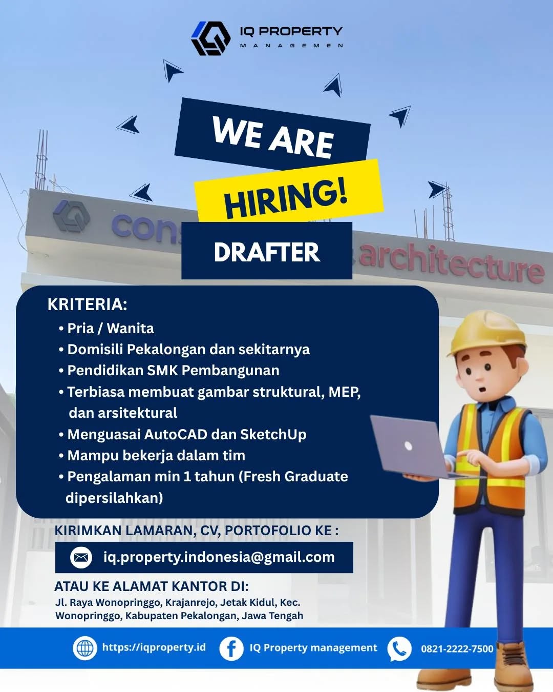 Poster lowongan Drafter