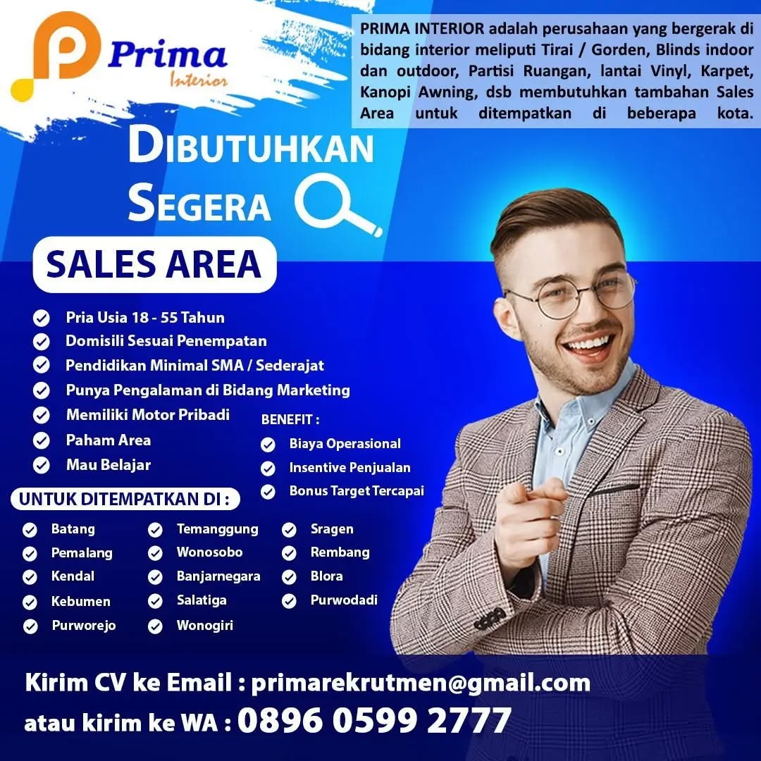 Poster lowongan Sales Area