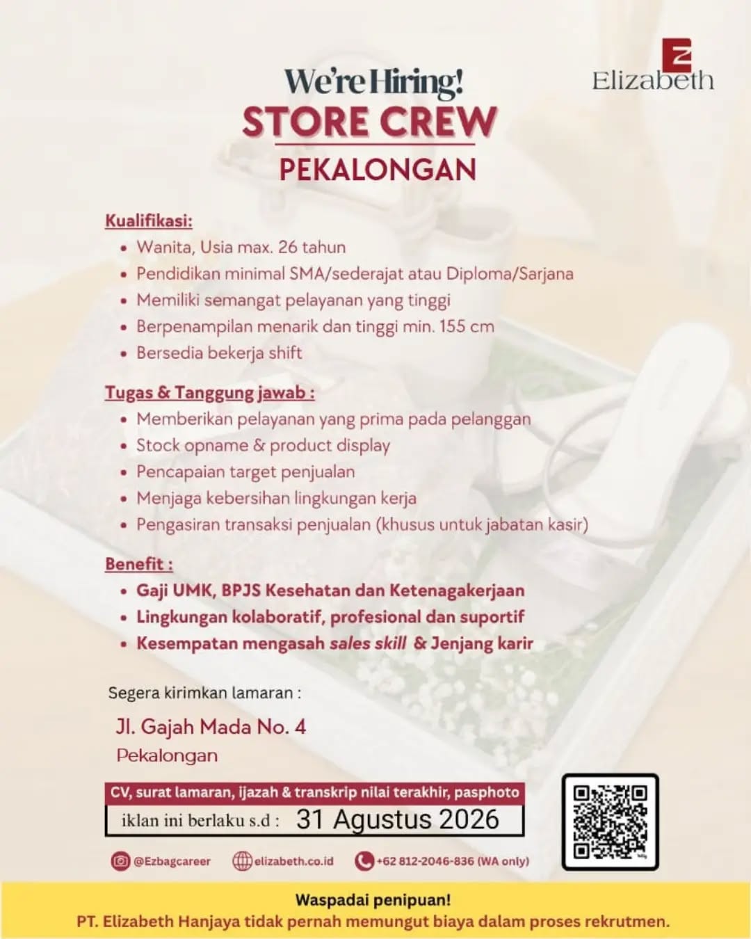 Poster lowongan Store Crew