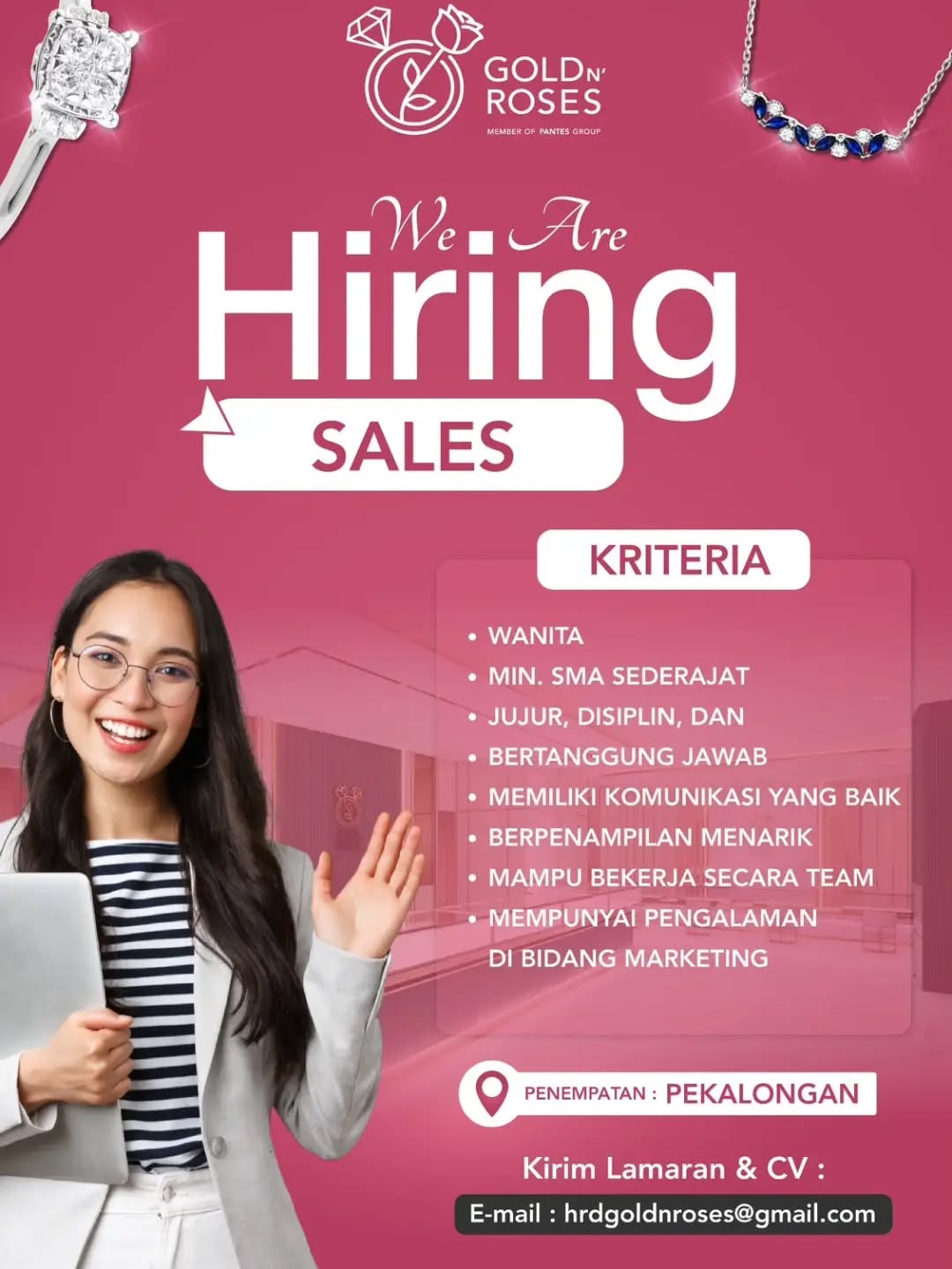 Poster lowongan Sales & Admin