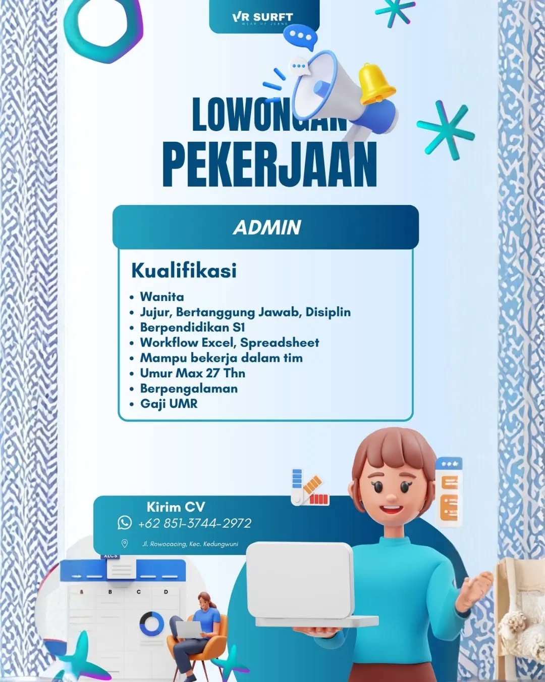 Poster lowongan Admin