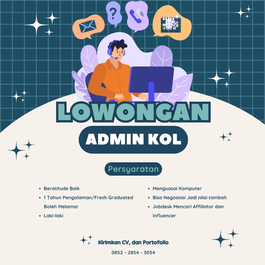 Poster lowongan Admin KOL